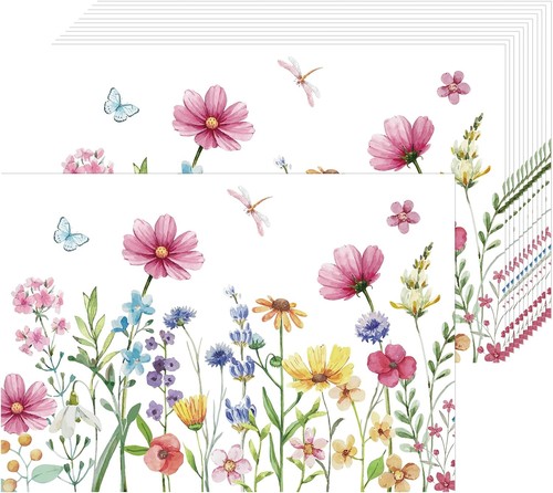 Dragonfly floral paper - dragonfly,