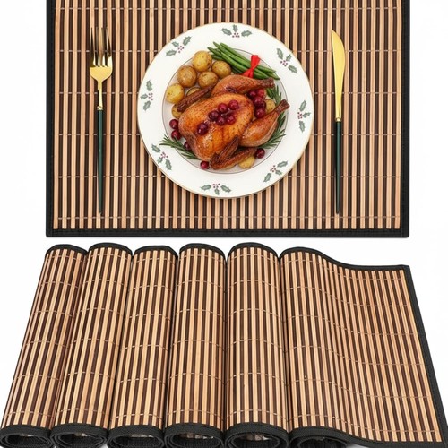 Bamboo placemats set 6 - set, of